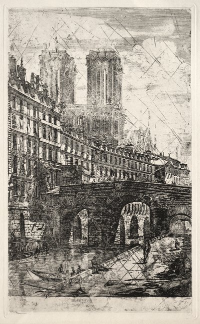 Grabados de París: El Puente Pequeño, 1850 de Charles Meryon