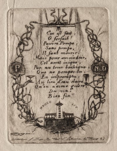 Grabados de París: La Bomba de Notre Dame, Placa Pequeña de Charles Meryon