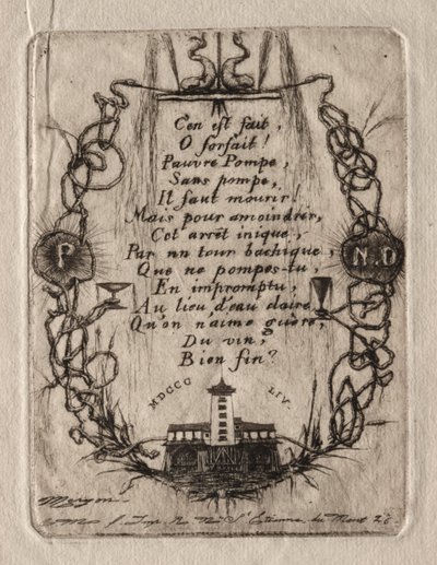 Grabados de París: La bomba de Notre Dame, Placa pequeña, 1854 de Charles Meryon