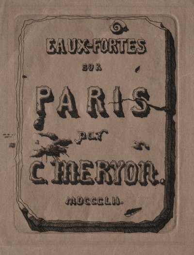 Grabados de París: Página del título, 1852 de Charles Meryon