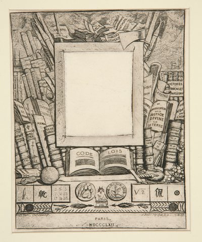 Proyecto marco para el retrato de Armand Guerand de Charles Meryon
