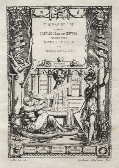Frontispicio para un catálogo de los grabados de Thomas de Leu de Charles Meryon
