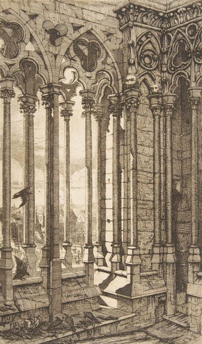 Galería, Catedral de Notre-Dame, París de Charles Meryon