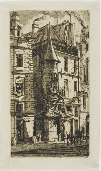 Casa con una Torre, rue de la Tixeranderie de Charles Meryon