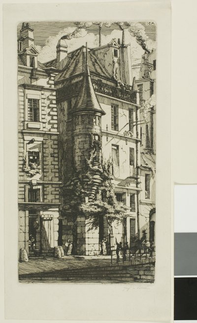 Casa con torreón, rue de la Tixeranderie, París de Charles Meryon