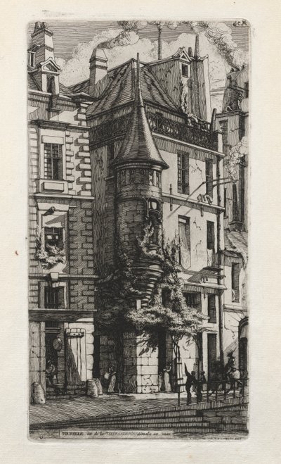 Casa con torreta, rue de la Tixéranderie, París de Charles Meryon