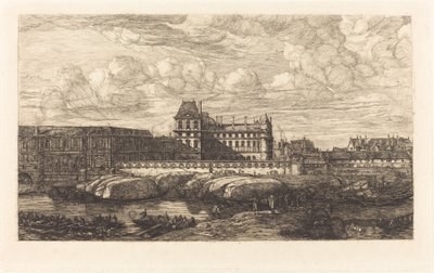 El antiguo Louvre, de una pintura de Zeeman, 1651 de Charles Meryon