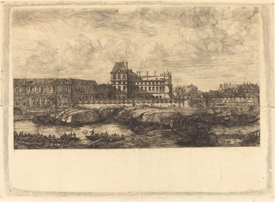 El antiguo Louvre, según una pintura de Zeeman, 1651 de Charles Meryon