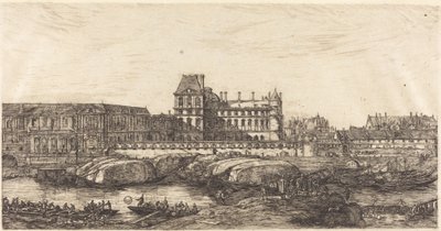 El antiguo Louvre, de una pintura de Zeeman, 1651 de Charles Meryon