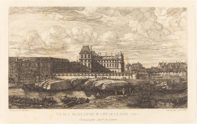 El antiguo Louvre, de una pintura de Zeeman, 1651 de Charles Meryon