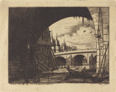 El Arco del Puente Notre-Dame, París de Charles Meryon