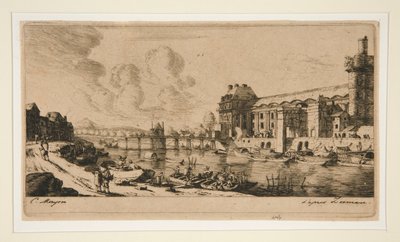 El Pavillon de Mademoiselle y parte del Louvre [El de Charles Meryon