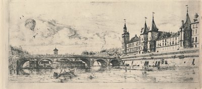 Le Pont-Au-Change 2da Estado, 6 18 x 13 116 Pulgadas, 1854, 1927 de Charles Meryon