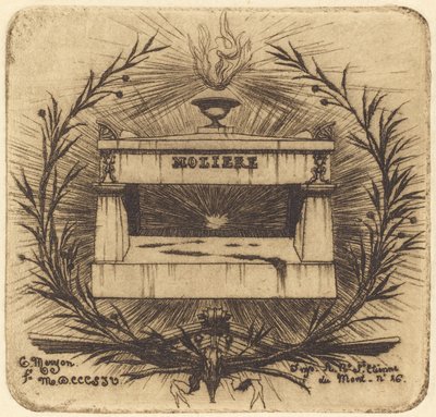La tumba de Molière, en el cementerio de Père-Lachaise, París de Charles Meryon