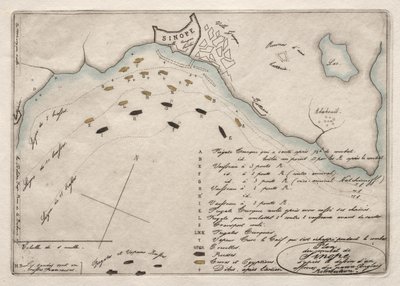 Mapa de la Batalla de Sinope de Charles Meryon