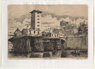 Casa de bombas de Notre Dame, París de Charles Meryon