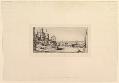Pasarela del Pont-au-Change, después del incendio de 1621 de Charles Meryon