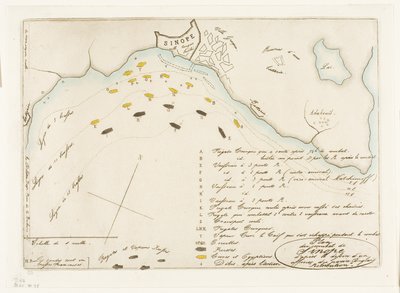 Plano de la batalla de Sinope de Charles Meryon