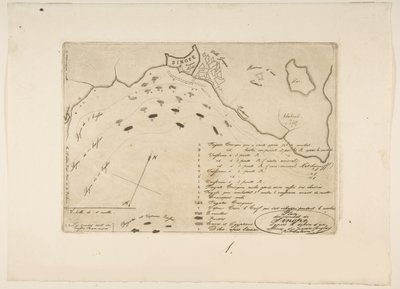 Plano de la Batalla de Sinope, 1853 de Charles Meryon