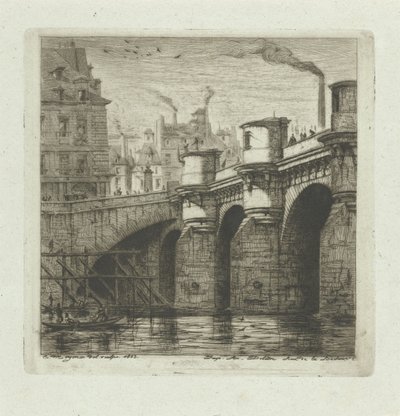 Pont-Neuf sobre el Sena en Parijs
El Pont-Neuf
Eaux-Fortes en París (título de la serie) de Charles Meryon