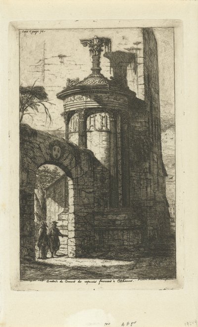 Puerta de entrada al convento de los capuchinos franceses en Atenas
Entrée du convent des Capucins Francais a Athenes (título en el objeto) de Charles Meryon