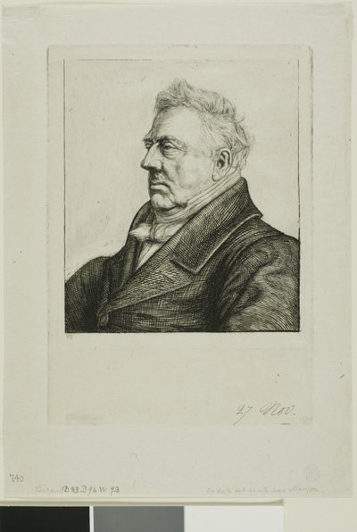 Retrato de Louis Jacques Marie Bizeul, el arqueólogo bretón de Charles Meryon