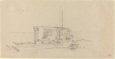 Dragas y lanchas en el río de Charles Meryon