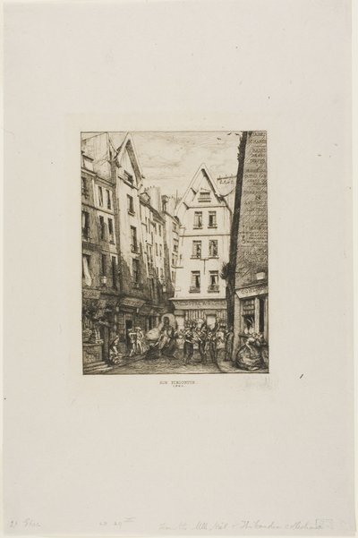 Rue Pirouette aux Halles, París de Charles Meryon
