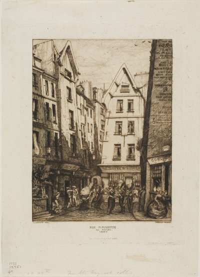 Rue Pirouette aux Halles, París de Charles Meryon