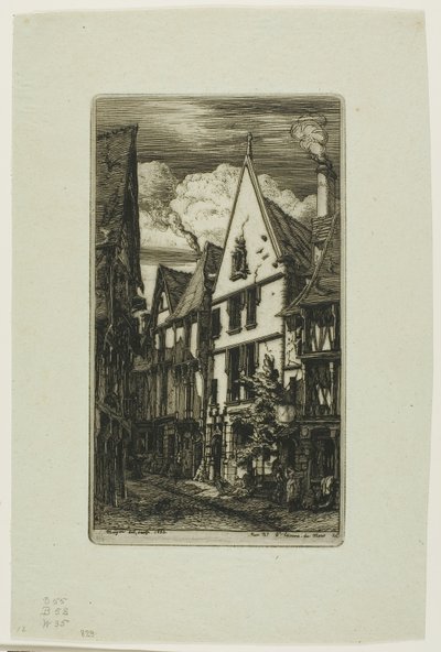 Rue des Toiles, Bourges de Charles Meryon