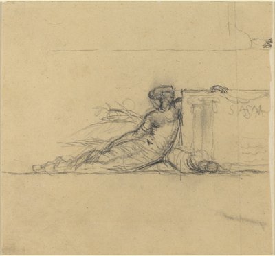Figura femenina sentada para "San Francisco" de Charles Meryon