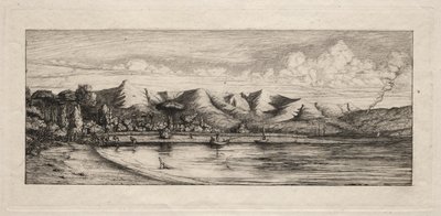 Pesca con red en Charcoal Burners Point, Akaroa, 1865 de Charles Meryon