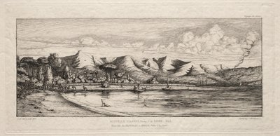 Pesca en el Sena frente a la Punta de los Carboneros, Akaroa, Península de Banks, 1845 de Charles Meryon
