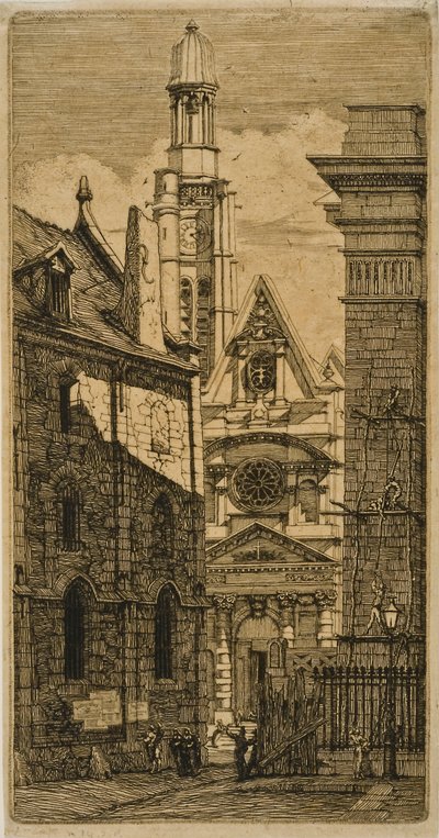 St. Etienne-du-Mont, París, de Eaux-fortes sur Paris de Charles Meryon