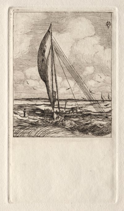 Proa de navegación rápida, Archipiélago de Mulgrave, Oceanía, 1866 de Charles Meryon