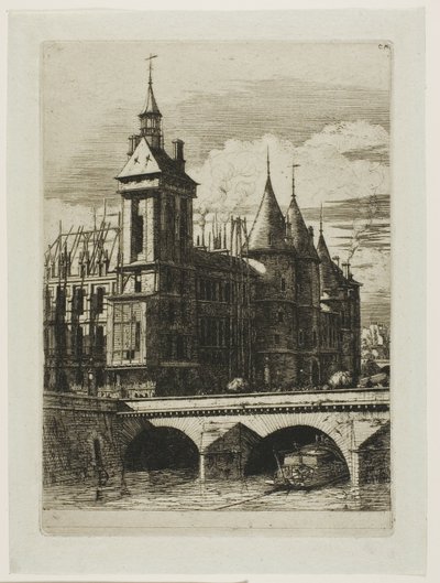 La torre del reloj, París de Charles Meryon