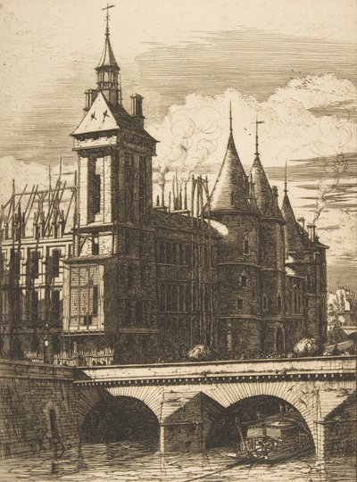 La Torre del Reloj, París, 1852 de Charles Meryon