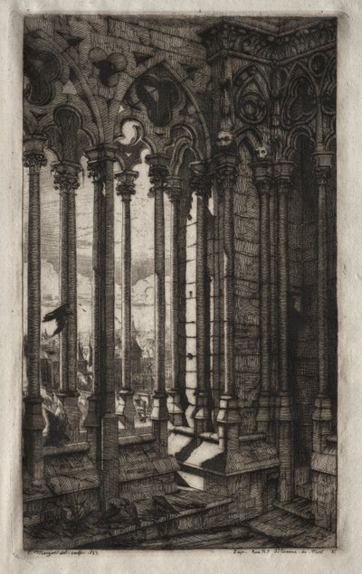 Los grabados de París: La galería de Notre Dame, 1853 de Charles Meryon