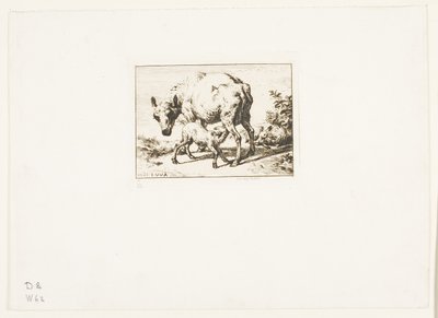 La oveja con dos corderos de Charles Meryon