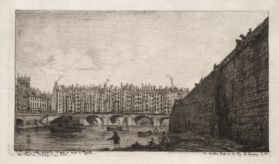 El Puente del Intercambio, París, alrededor de 1784 de Charles Meryon