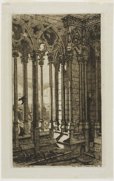 La galería de Notre-Dame, París de Charles Meryon