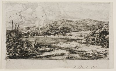 La Pequeña Colonia Francesa en Akaroa, 1845 de Charles Meryon