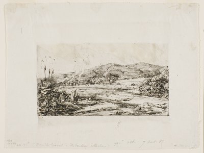 La pequeña colonia francesa de Akaroa, 1845 de Charles Meryon