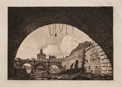 El nuevo puente y la Samaritaine vistos desde el primer arco de Charles Meryon