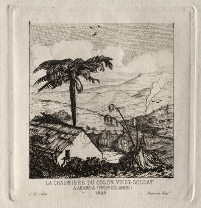 La cabaña del viejo soldado colono en Akaroa, 1845, 1866 de Charles Meryon