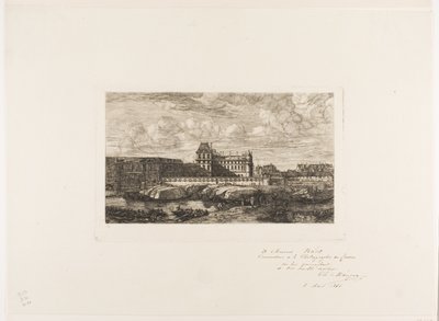 El viejo Louvre, París, 1651 de Charles Meryon