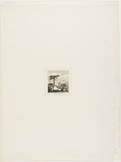 La cabaña de paja del viejo soldado, Akaroa, 1845 de Charles Meryon