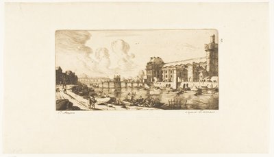 El "Pavillon de Mademoiselle" y parte del Louvre de Charles Meryon