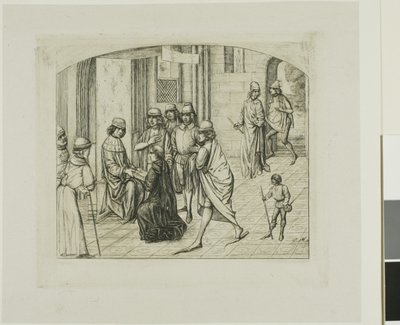 El impresor Valère Maxime presentado al rey Luis XI de Charles Meryon