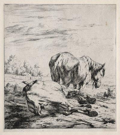Los dos caballos, 1850 de Charles Meryon